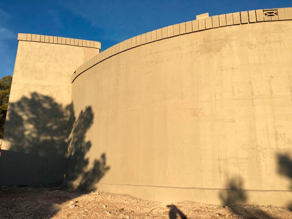 Pared de depósito circular